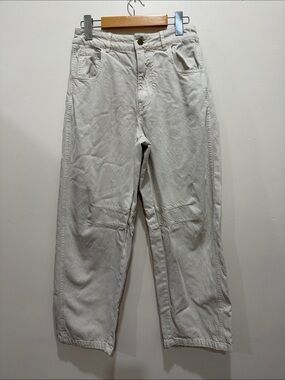 YFB Young Fabulous & Broke High-Rise Barrel Wide Leg Jeans in Bone